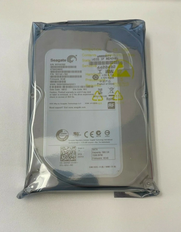 ST500DM002 1BD142-502 DATE: 16012 CHINA WU SN: W3TKE3QE PCB: 100535704 REV D - Image 1 of 1