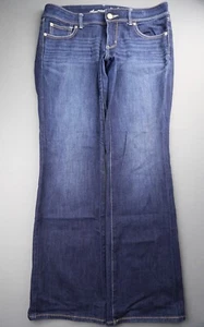 Pantalones de mezclilla para mujer American Eagle 2010 bota ajustada elástica oscura talla 12 (36x32) - Imagen 1 de 10