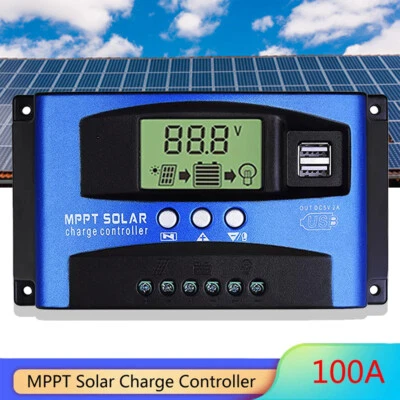 100A MPPT Solar Laderegler Ladegerät Controller Panel Regler 12-24V Daul USB LCD - Bild 1 von 4