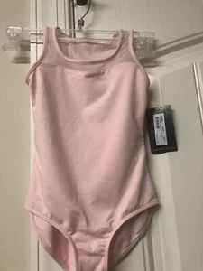 Bloch Girls Sweetheart Neck Flock Tank Dance Ballet Leotard Pink Sz 6/7 - Picture 1 of 2