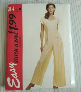 Easy Stitch 'N Save Misses Jumpsuit Pattern 7034 Size 6-8-10 From 1994 - Picture 1 of 1