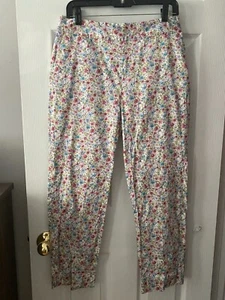 KATE HILL CASUAL Women’s ANKLE COTTON PANT MULTI FLORAL Size 8 - Picture 1 of 14