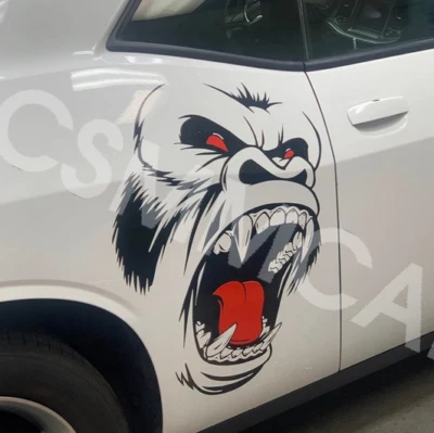 Car Sticker Waterproof Animal Decals Horror Ape Totem Decoration For Body Door - Image 1 of 4