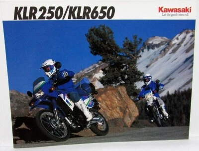 1992 Kawasaki KLR 250 & 650 Motorcycle Sales Brochure KL250-D9 & KL650-A6 Specs — 第 1/3 张图片