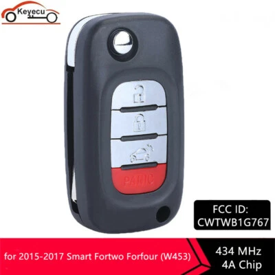  for Smart Forfour Fortwo 2015-17 Flip Remote Key FOB CWTWB1G767 MODEL TWB1G767 - Image 1 of 4
