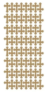 Cross Stickers Matte Gold Sticker 1" DC24-091 - Picture 1 of 2