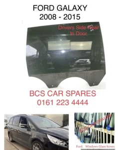FORD GALAXY 2010 - 2016. OSR. RIGHT REAR DOOR WINDOW GLASS TINTED DARK DRIVER - Picture 1 of 4