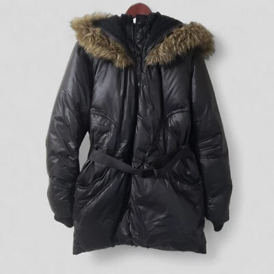 Abrigo acolchado de plumas RUD By Rudsak Valente XXL negro Parka cinturón de piel Foto 1 de 4