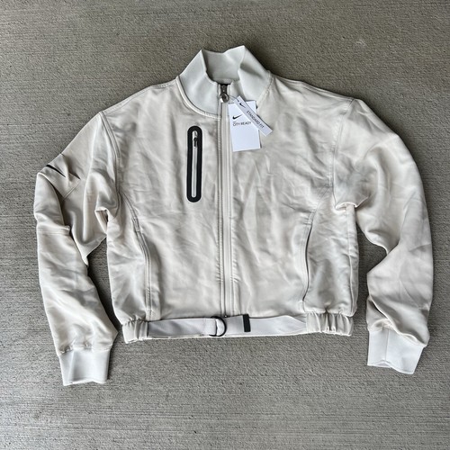 OFF WHITE Giacca Nike donna City Ready Track nuova con etichetta taglia S bianco sporco panna full zip