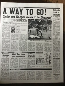 POSTER/NEWSPAPER PAGE , MIRROR 26th MAY 1977 LIVERPOOL WIN EUROPEAN CUP 1st TIME - Picture 1 of 11