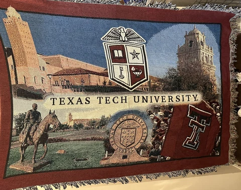 Texas Tech University TTU Woven Throw Blanket Tapestry 48x70 Cover