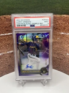 2022 Bowman Chrome Purple Refractor Larry Ernesto 1st Rookie AUTO 040/250 PSA 9 - Picture 1 of 2