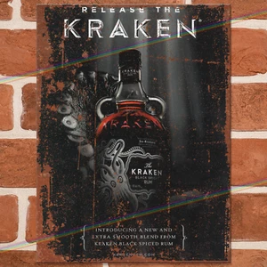 KRAKEN RUM (FREIGABE) Metallschilder Vintage Bar Zuhause Pub Garage Schuppen Retro Blechschild - Bild 1 von 3