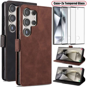 Für Samsung Galaxy S24 Ultra 5G Hülle Stoßfest Leder Cover / Displayschutz - Bild 1 von 24