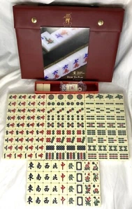 Yellow Mountain Chinese Mahjong Set Classic Ivory Vinyl Case (Open Box) - Picture 1 of 3