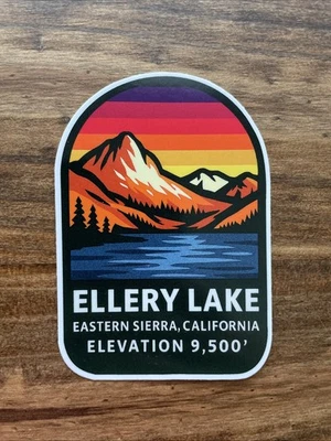 New ListingEllery Lake Eastern Sierra Nevada Mountains California Sticker With Elevation