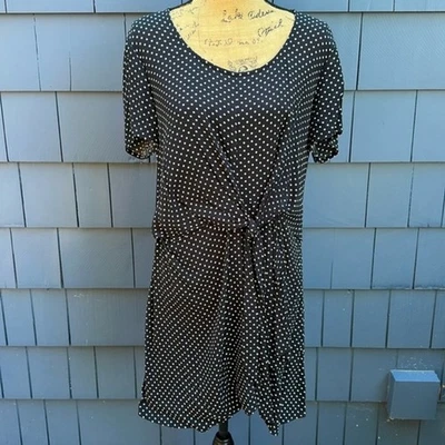 🖤🤍🖤Three Dots polka dot dress large zip back pinup or 20’s - Image 1 of 4