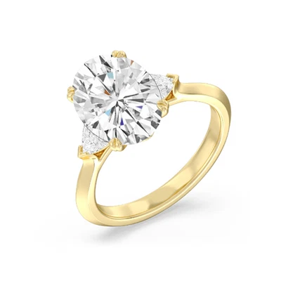 Wedding  14K Yellow Gold Diamond Ring Oval Cut 0.70 Ct Semi Mount Setting - Image 1 of 4