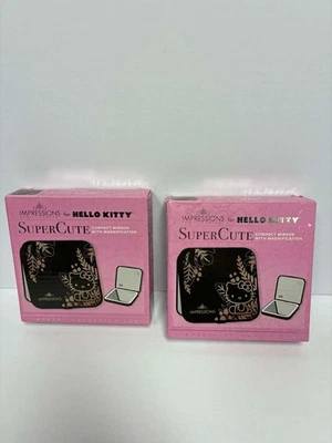 2XImpressions Vanity Hello Kitty Negro Espejo Compacto Sensor Táctil Atenuador Kawaii Foto 1 de 4