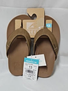 REEF Kinder gepolsterte Frühling Flip Flop Sandalen Größe 13 braun hellbraun Strand Sommer neu mit Etikett - Bild 1 von 9