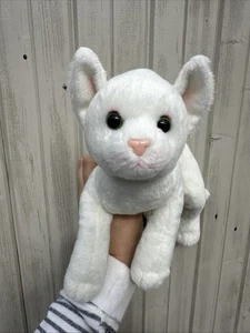 white kitten Cat Plush Toy 13.5” long approx green eyed rare - Picture 1 of 11