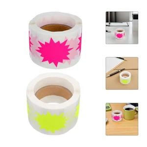  2 Rolls Fluorescent Blank Star Shape Signs Burst Sale for Retail Store - Picture 1 of 12