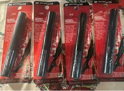 6X Maybelline Line Stiletto Precision Liquid Eyeliner Sealed 501 Blackest Black - Image 1 of 4