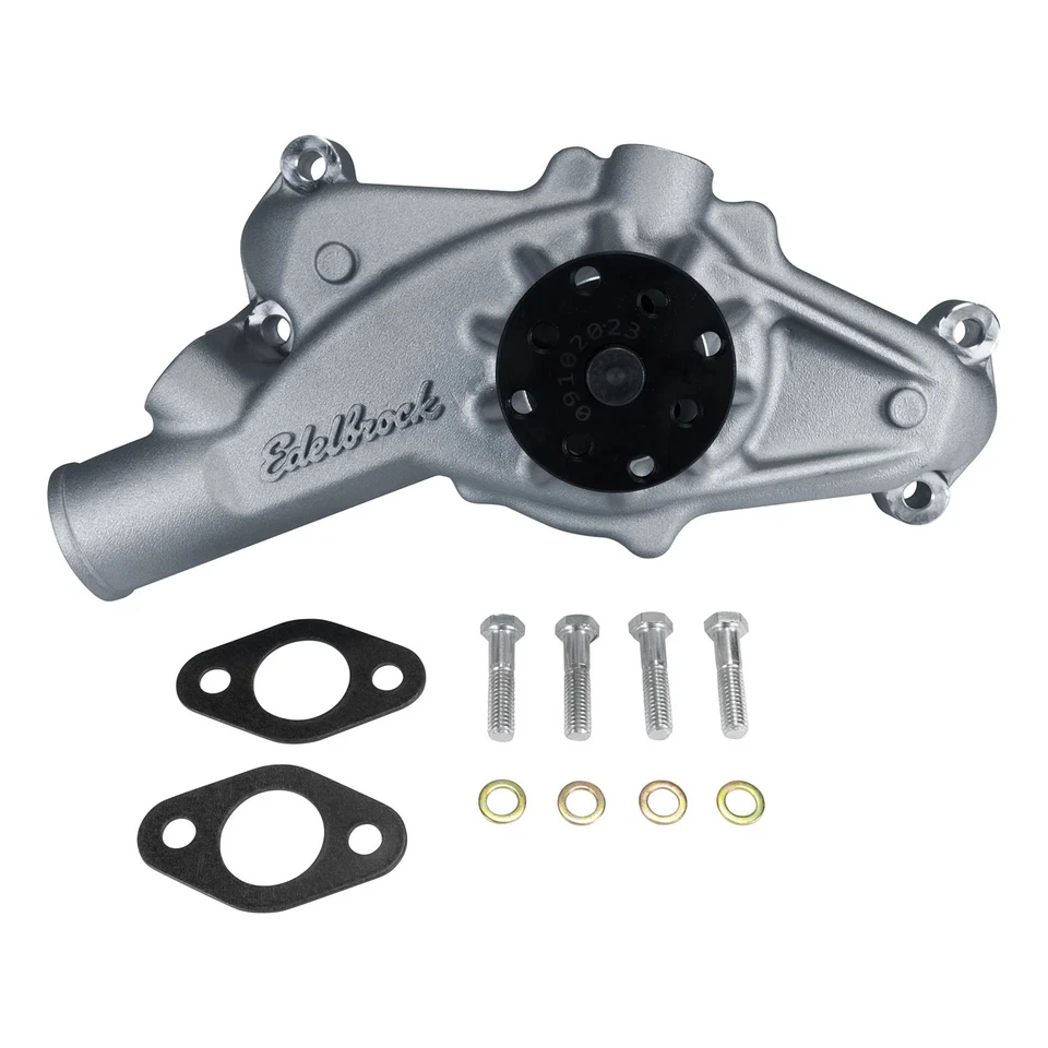 EDELBROCK 88500 VICTOR SERIES WATER PUMP SHORT/STD SATIN FINISH BB CHEV 396-454  - Image 1 of 1