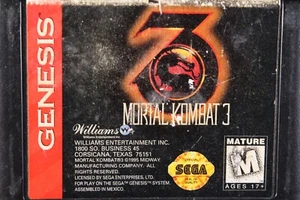 Sega Genesis Mortal Kombat 3 vintage original video game loose cartridge 1995 - Picture 1 of 23