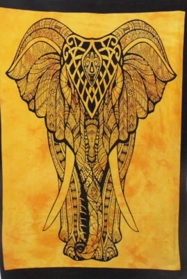 Tapestry Elephant Face Wall Hanging Hippie Animal Cotton Poster Throw Bohemian  - Image 1 of 2