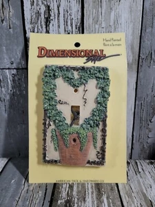 Dimensional Style Hand Painted Light Switch Cover Wall Plate Plant Pot VTG 3D  - Picture 1 of 5