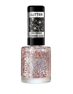 Rimmel London Glitter Nail Polish Top Coat, Disco Diva 8ml Glitzy Nail Top Coat - Picture 1 of 6