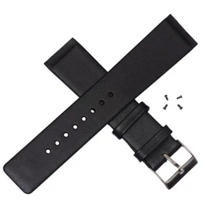 Leather Watch Strap for Skagen 22mm With Screws Black Band 233XXLSLB - Picture 1 of 5