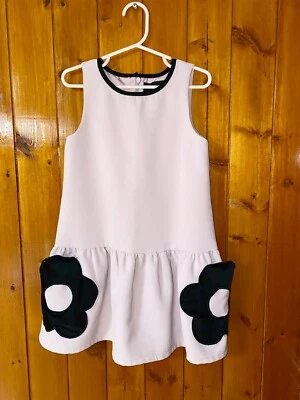 Vestido de bolso Victoria Beckham para crianças Target meninas flor branca, tamanho XS - Imagem 1 de 4