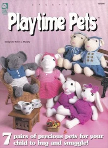 Playtime Pets Crochet OOP Cow Bunny Elephant Pig Duck Mouse Bear Pairs Book - Picture 1 of 1