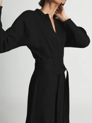 VESTIDO CAMISERO MIDI REISS DARCY CINTURÓN NEGRO TALLA: 10 Foto 1 de 4