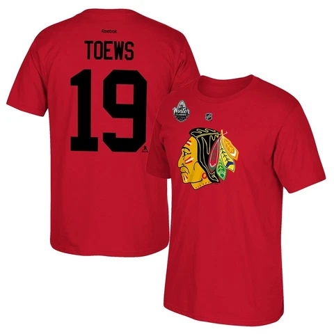 Jonathan Toews Reebok Chicago Blackhawks 2017 Winter Classic Jersey T-Shirt Men Cover