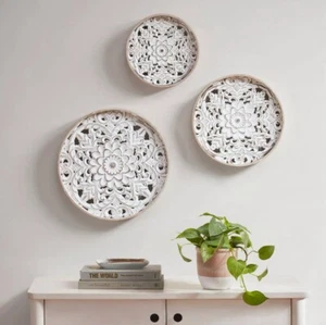 Round Wood Wall Decor Accents (Set of 3) - Picture 1 of 7