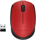 LOGITECH MOUSE WIRELESS M185 RED OPTICAL USB AMBIDESTRO PC MAC LAPTOP ROSSO