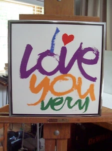 Vintage Framed Corita Kent Ltd. Ed. Lithograph "I Love You Very" Pencil Signed - Picture 1 of 12