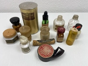 Vintage verschiedene Flaschen Gläser Dosen Medical Beauty Werbung 14 Stück - Bild 1 von 14