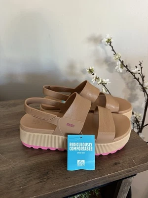 Women's Size 11 Reef WATER VISTA HIGHER Platform Slingback Sandals CJ5794  - Image 1 of 4