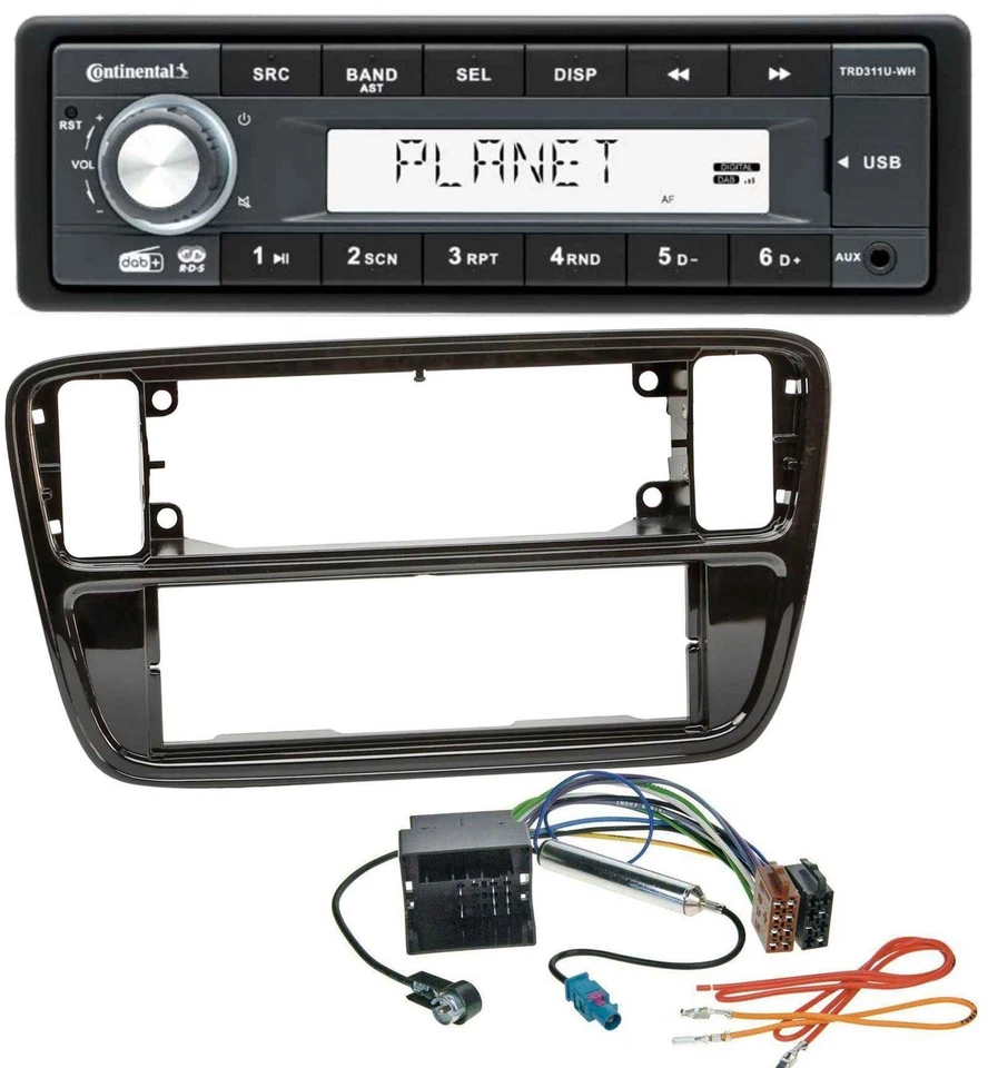Continental MP3 AUX USB DAB 1DIN Autoradio für VW Up AA AAN 2011-2016 piano blac - Bild 1 von 4