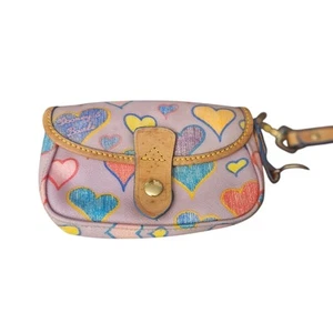 Dooney & Bourke Multicolor Heart Print Wristlet | Vintage Y2K | Rare Collectible - Picture 1 of 5