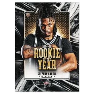 Tarjeta RC ROY 2024-25 Topps Now Stephon Castle NBA Novato del Año Premio SP - Imagen 1 de 1