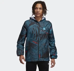 adidas Originals Allover Tropical Print BB Wind Herren Jacke Teal EC7327 MEDIUM - Bild 1 von 7