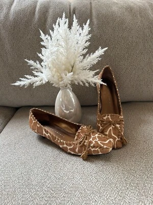 Zapatos de salón Martinez Valero Western Mule estampado vaca talla 6 cuero costura gatito tacones Foto 1 de 4