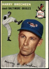 1954 TOPPS HARRY BRECHEEN 203 EX CO BASEBALL BALTIMORE ORIOLES