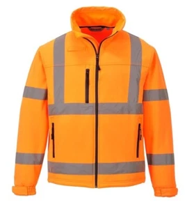 Hi Vis Fleece lined Softshell Jacket Portwest - S424 RIS 3279 Hi Vis Jackets - M - Picture 1 of 1
