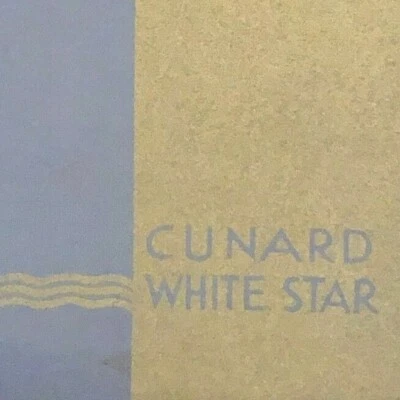 Vintage 1949 Cunard White Star R.M.S. Lista de pasajeros Queen Elizabeth  Foto 1 de 4